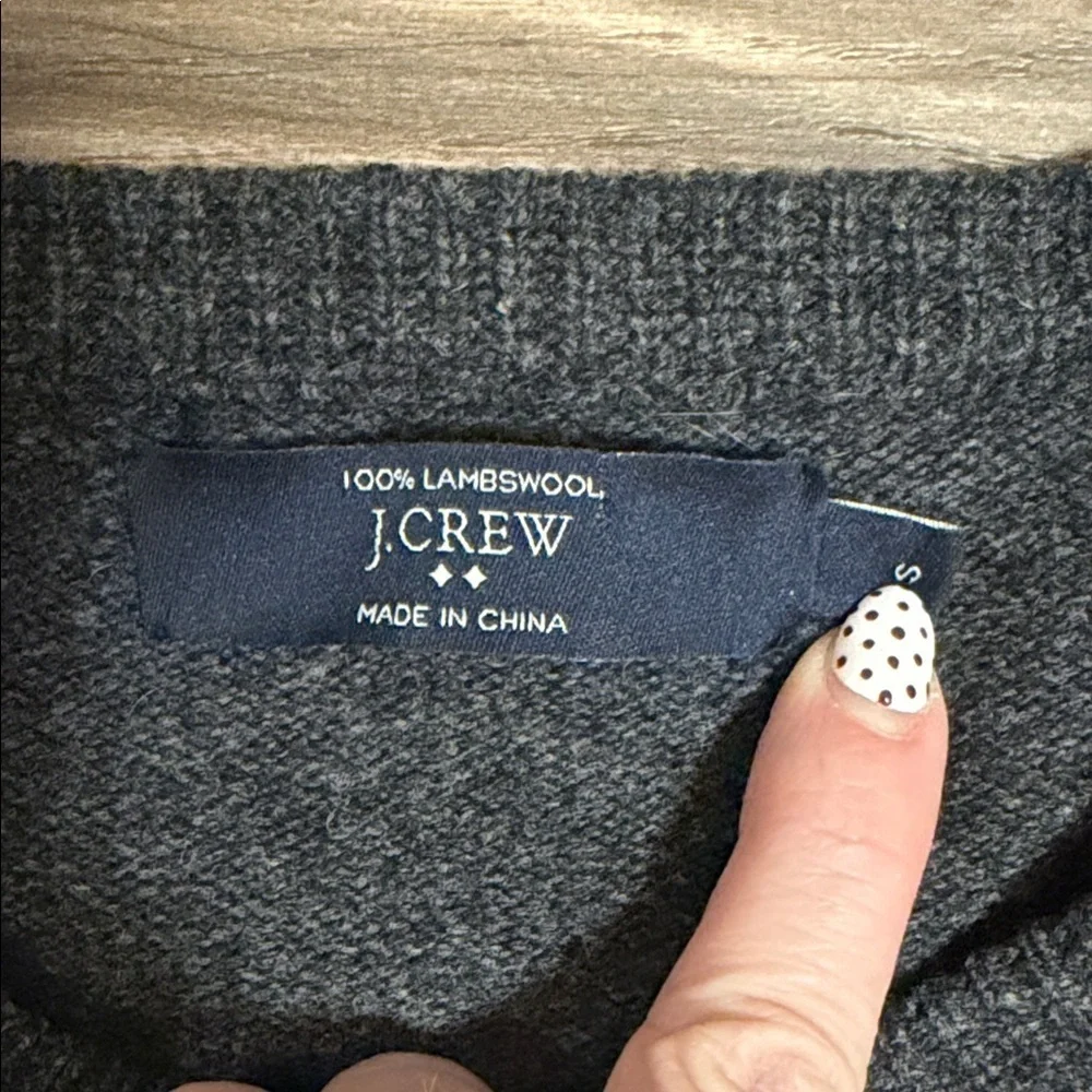 J. Crew 100% Lambswool Sweater Dark Gray Women’s Sz. S Crew Neck L/S Cozy
